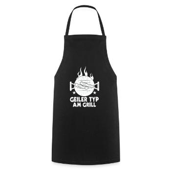 Geiler Typ Am Grill BBQ Grillen Barbecue Outfit - Kochschürze - Schwarz - Vorne - AI Model Male 185 dark (185cm)