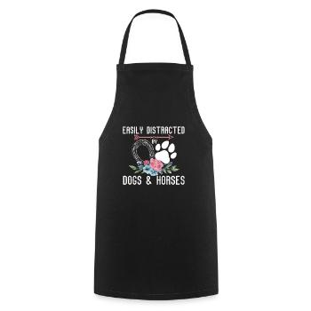 Facile de chiens et de chevaux femmes et filles - Tablier de cuisine - noir - Devant - AI Model Male 185 dark (185cm)