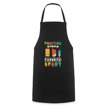 La peinture est mon sport préféré - Tablier de cuisine - noir - Devant - AI Model Male 185 dark (185cm)