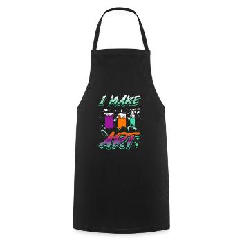 Artiste peintre je fais de l’art - Tablier de cuisine - noir - Devant - AI Model Male 185 dark (185cm)