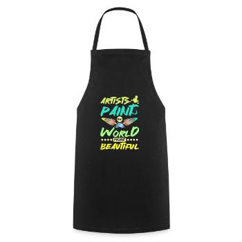 Les artistes peignent le monde plus beau - Tablier de cuisine - noir - Devant - AI Model Male 185 dark (185cm)