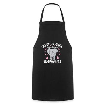 Juste une fille qui aime les éléphants - Tablier de cuisine - noir - Devant - AI Model Male 185 dark (185cm)