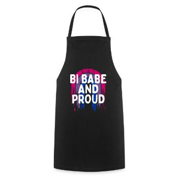 Bi Babe and Proud Bisexual Girlfriend Bi Pride - Cooking Apron - black - Front - AI Model Male 185 dark (185cm)