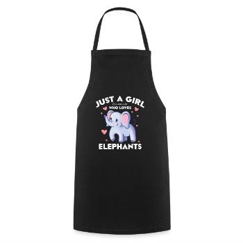 Juste une fille qui aime les éléphants - Tablier de cuisine - noir - Devant - AI Model Male 185 dark (185cm)