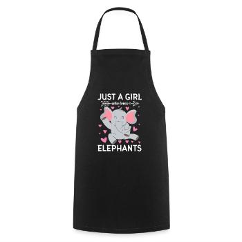 Juste une fille qui aime les éléphants - Tablier de cuisine - noir - Devant - AI Model Male 185 dark (185cm)