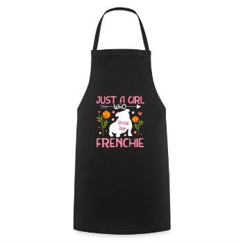 Only one girl who has her French - Cooking Apron - black - Front - AI Model Male 185 dark (185cm)