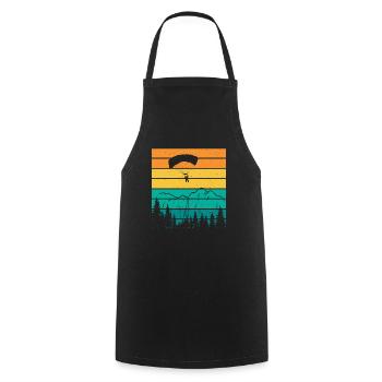 Parapente sur le coucher de soleil vintage en - Tablier de cuisine - noir - Devant - AI Model Male 185 dark (185cm)