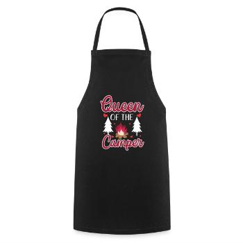 Reine du camping de camping en plein air Caravane - Tablier de cuisine - noir - Devant - AI Model Male 185 dark (185cm)