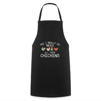 Yes, I really need all this chicken funny - Cooking Apron - black - Front - AI Model Male 185 dark (185cm)