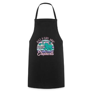 Juste une fille qui aime les femmes éléphants - Tablier de cuisine - noir - Devant - AI Model Male 185 dark (185cm)