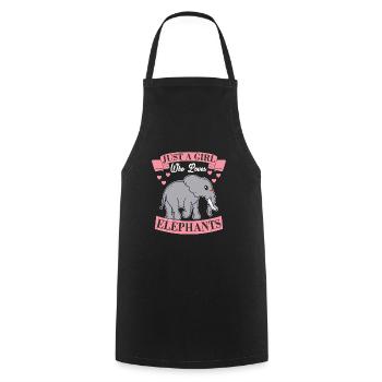 Juste une fille qui aime les femmes éléphants - Tablier de cuisine - noir - Devant - AI Model Male 185 dark (185cm)