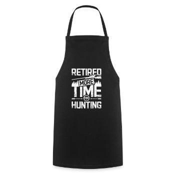 Retired more time for hunting - Cooking Apron - black - Front - AI Model Male 185 dark (185cm)