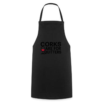 Les bouchons de liège sont des choses amusantes pour Drückeberger - Tablier de cuisine - noir - Devant - AI Model Male 185 dark (185cm)