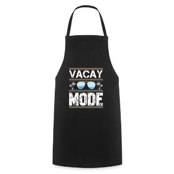 Vacay-Modus-Urlaubs-Road-Trip-Urlaubs-Outfit - Kochschürze - Schwarz - Vorne - AI Model Male 185 dark (185cm)