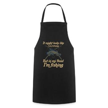 It may look like I'm - Cooking Apron - black - Front - AI Model Male 185 dark (185cm)