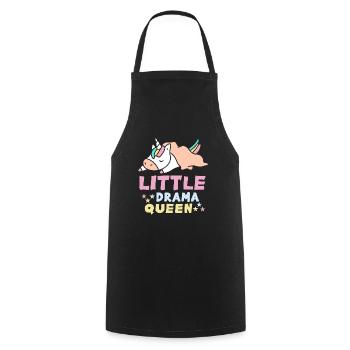 Little Drama Queen Einhorn Zicke Spruch - Kochschürze - Schwarz - Vorne - AI Model Male 185 dark (185cm)