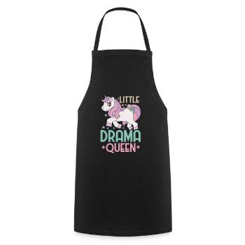 Little Drama Queen Einhorn Zicke Spruch - Kochschürze - Schwarz - Vorne - AI Model Male 185 dark (185cm)