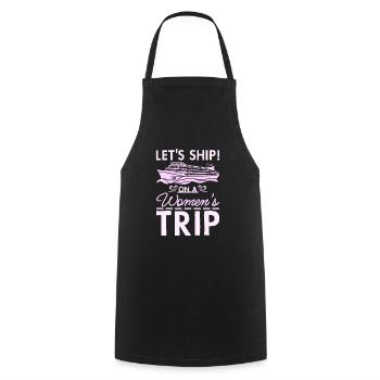 Girls Cruising embarquons pour un voyage de femmes - Tablier de cuisine - noir - Devant - AI Model Male 185 dark (185cm)