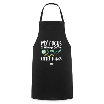 Small things Microbiology Microbiologist Biology - Cooking Apron - black - Front - AI Model Male 185 dark (185cm)