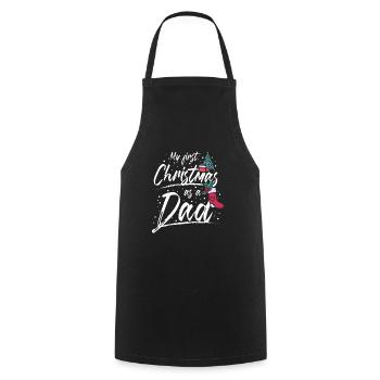 Premier Noël en tant que papa - Tablier de cuisine - noir - Devant - AI Model Male 185 dark (185cm)