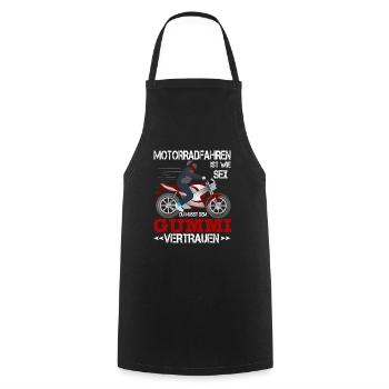 Anzügliche Motorradsprüche Für Papa Ehemann - Kochschürze - Schwarz - Vorne - AI Model Male 185 dark (185cm)