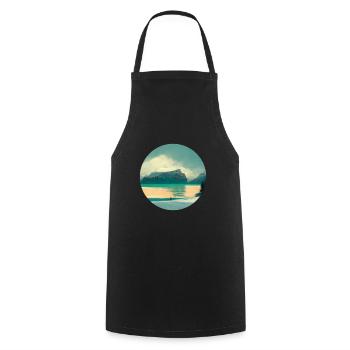 Nature in a circle Wonderful views - Cooking Apron - black - Front - AI Model Male 185 dark (185cm)