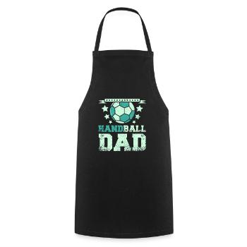 Fête des pères Père Papa Handball Papa - Tablier de cuisine - noir - Devant - AI Model Male 185 dark (185cm)