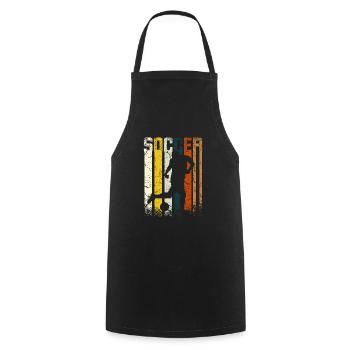Football vintage rétro - Tablier de cuisine - noir - Devant - AI Model Male 185 dark (185cm)