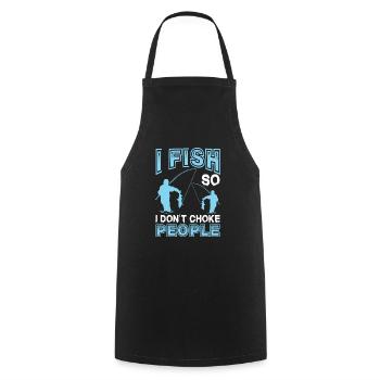 Je pêche pour ne pas pêcher les gens qui - Tablier de cuisine - noir - Devant - AI Model Male 185 dark (185cm)