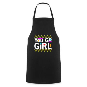 You go girl slogan design - Cooking Apron - black - Front - AI Model Male 185 dark (185cm)