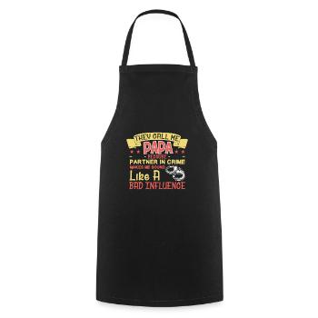 Ils m’appellent Papa Drôle de jour de papa Papa - Tablier de cuisine - noir - Devant - AI Model Male 185 dark (185cm)