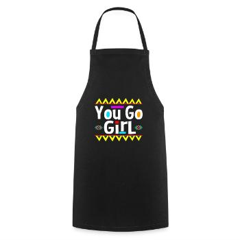 You go girl slogan design - Cooking Apron - black - Front - AI Model Male 185 dark (185cm)