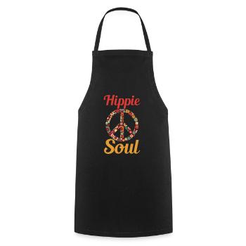 hippie seele - Kochschürze - Schwarz - Vorne - AI Model Male 185 dark (185cm)