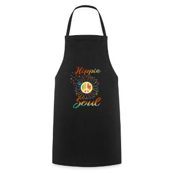 hippie seele - Kochschürze - Schwarz - Vorne - AI Model Male 185 dark (185cm)