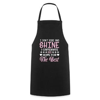 I don't get up and I glow caffeinated - Cooking Apron - black - Front - AI Model Male 185 dark (185cm)