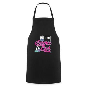 Science Fille STEM Biologie Chimie Physique - Tablier de cuisine - noir - Devant - AI Model Male 185 dark (185cm)