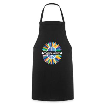 hippie seele - Kochschürze - Schwarz - Vorne - AI Model Male 185 dark (185cm)