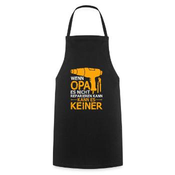 Wenn Opa Es Nicht Reparieren Kann Lustiger - Kochschürze - Schwarz - Vorne - AI Model Male 185 dark (185cm)