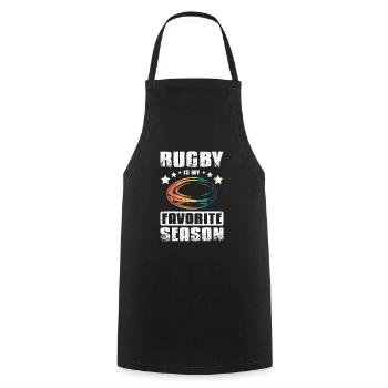 Rugby is my Favorite season - Kochschürze - Schwarz - Vorne - AI Model Male 185 dark (185cm)