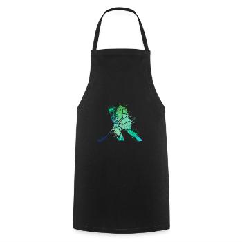 Cool Splash Art Ice Hockey Player - Cooking Apron - black - Front - AI Model Male 185 dark (185cm)