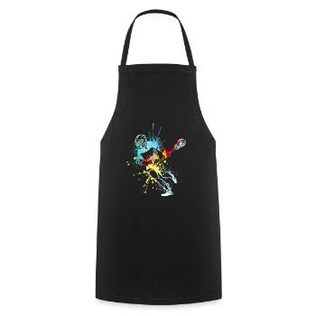 Splash Art Lacrosse Player - Kochschürze - Schwarz - Vorne - AI Model Male 185 dark (185cm)