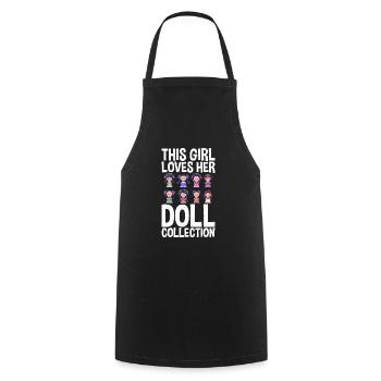 Girl loves doll collection dolls that - Cooking Apron - black - Front - AI Model Male 185 dark (185cm)