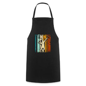 Retro Vintage Tennis Player - Cooking Apron - black - Front - AI Model Male 185 dark (185cm)