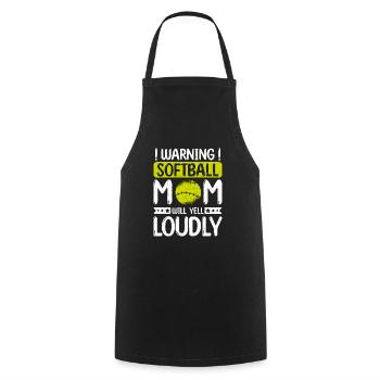 Warning softball mom will yell loudly - Kochschürze - Schwarz - Vorne - AI Model Male 185 dark (185cm)