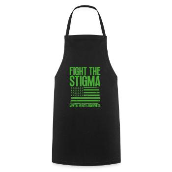 Cool art with a green belt fights the stigma - Cooking Apron - black - Front - AI Model Male 185 dark (185cm)