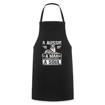 Un Australien Un homme Une âme - Tablier de cuisine - noir - Devant - AI Model Male 185 dark (185cm)