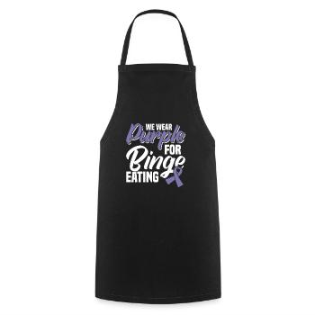 We Wear Purple for Binge Eating Disorder - Cooking Apron - black - Front - AI Model Male 185 dark (185cm)