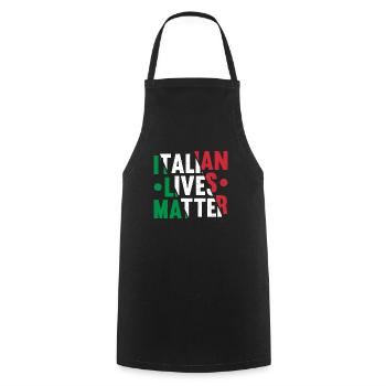 Art amusant du drapeau italien avec texte - Tablier de cuisine - noir - Devant - AI Model Male 185 dark (185cm)