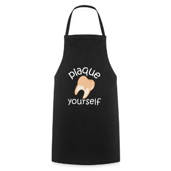 plaque yourself Design for a patient with dental - Cooking Apron - black - Front - AI Model Male 185 dark (185cm)