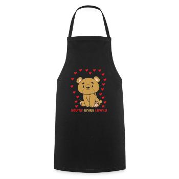 You're Bearly Lovely Bear Funny Animal Puns - Cooking Apron - black - Front - AI Model Male 185 dark (185cm)